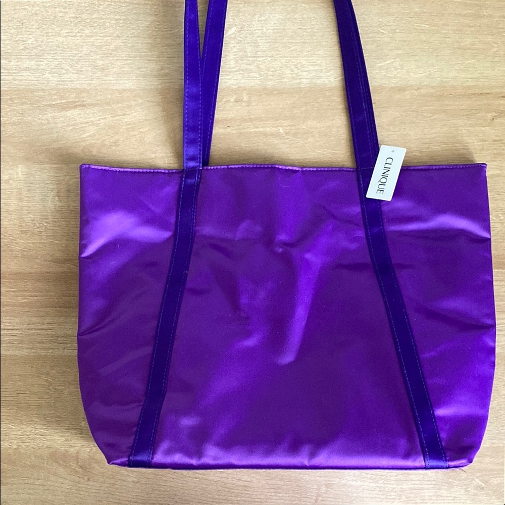 Clinique Purple Satin Tote Bag - Picture 2 of 3
